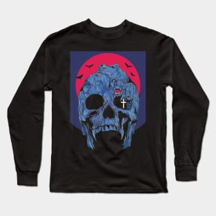 Skull Fright Night Long Sleeve T-Shirt